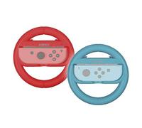 Switch Konix Mythics Dual Steering Wheels JoyCon Holder (Red/Blue) /Sw Game NEUF