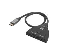 Switch KVM 3 ports - 8K60Hz HDMI 2.1, 1 sortie / 3 entrées, bouton-poussoir, LED