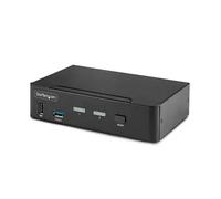 StarTech.com 2-Port DisplayPort KVM Switch, 8K 60Hz / 4K 144Hz, Single Display, DP 1.4, 2x USB 3.0 Ports, 4x USB 2.0 HID Ports, Push-Button & Hotkey Switching, TAA Compliant - OS Independent...