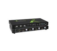 Switch KVM HDMI Techly IDATA-KVM-HDMI4U 4x1 USB 2.0 4Kx2K (3840x2160) avec ports console casque 3.5mm et micro, incluant câbles HDMI et USB