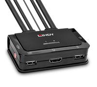 Switch KVM - Lindy - 2 ports - HDMI - USB 2.0 - Audio 3.5 mm