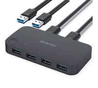 Switch KVM USB 3.0 - BENFEI - 4 Ports - 2 Entrées - Compatible Multi-OS - Sans Pilote