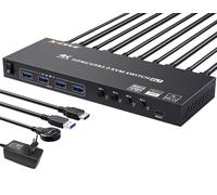Switch KVM USB 3.0 HDMI 4 PC 1 Moniteur, KVM Switch 4 Ports 4K@60Hz EDID Simulé, Commutateur KVM Partage 4 Périphériques USB 3.0 Souris Sans Fil Clavier Imprimante, avec 5 Câbles et Wired Remote