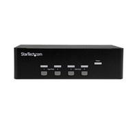 StarTech.com Switch KVM USB double VGA à 4 ports - Commutateur écran clavier souris avec hub USB 2.0 à 2 ports et audio - Commutateur écran-clavier-souris/audio/USB - 4 x KVM / audio / USB - 1...