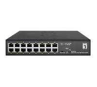 LevelOne GES-2216 Switch Géré L2 Gigabit Ethernet 16 ports RJ-45 10/100/1000, 32Gbit/s, 8K MAC, QoS, VLAN, Montage en rack