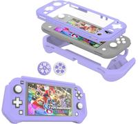 Switch Lite Case Protective Case for Nintendo Switch Lite,Compatible with Nintendo Switch Lite Cover with Built-in PC Screen Protector Hand Grip Case with 2 Thumb Grip Caps,Purple