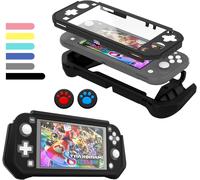 Switch Lite Case Protective Case for Nintendo Switch Lite,Compatible with Nintendo Switch Lite Cover with Built-in PC Screen Protector Hand Grip Case with 2 Thumb Grip Caps,Black