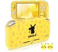 Switch Lite Protective Cover,Soft TPU Protective Shell with 2 Silicone Thumb Grip Caps for Switch Lite-Yellow