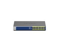 NETGEAR GS516PP Non-géré Gigabit Ethernet (10/100/1000) Connexion Ethernet, supportant l'alimentation via ce port (PoE) Bleu, Gris