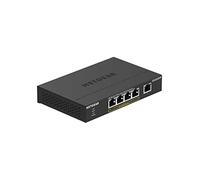 Switch Non manageable Poe+ Netgear 5 Ports Gigabit Ethernet (GS305PP) - avec 4 Ports PoE @ 83 W, pour Le Bureau, Boîtier Métallique Solide sans Ventilateur, GS305PP-100PES