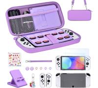 Switch OLED Accessory Pack,17 in 1 Accessory Kit for Girls Including Switch Carrying Case,Adjustable Stand,Protective Case for Switch Console and J-Con.[K7]