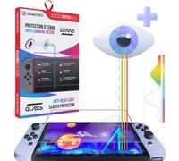 Switch OLED Screen Protector-Tempered Glass Anti-Blue Light Compatible with Nintendo Switch-Screen Protector Film-Resistant and Scratch-Resistant