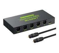 Switch Optique Audio, LiNKFOR 4x1 Commutateur Audio Toslink SPDIF Fibre Optique Numérique Switch Splitter Audio Support LPCM2.0 DTS Dolby-AC3 avec Câble Optique