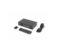 Lanberg Commutateur non géré RSFE-8P-2GE-120 8x Gigabit PoE 120W, 2x Gigabit Uplink, 1U Rack