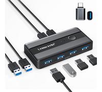 Switch USB 3.0 KVM Switch 4 USB Ports for 2 PCs for Keyboard Mouse External Hard Drive Printer Scanner