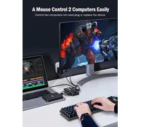 Switch USB 3.0 KVM Switch 4 USB Ports for 2 PCs for Keyboard Mouse External Hard Drive Printer Scanner.[F61]