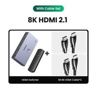 Switch with 2 Cables commutateur de répartiteur HDMI 2.1 2 en 1, 8K 60Hz 4K 120Hz, pour TV Xiaomi Xbox SeriesX ps5, moniteur de câble HDMI 2.1 ""Nipseyteko