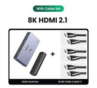 Switch with 3 Cables commutateur de répartiteur HDMI 2.1 2 en 1, 8K 60Hz 4K 120Hz, pour TV Xiaomi Xbox SeriesX ps5, moniteur de câble HDMI 2.1 ""Nipseyteko