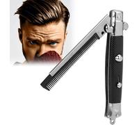 Switchblade Pocket Comb,Spring Comb,Switchblade Pockets,Oil Hair Comb,Folding Knife,Automatic Brush Combs with Press Stud for Men,Hair,Beard,Mustache