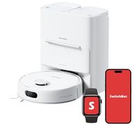 SwitchBot Aspirateur Robot Laveur S20, Aspiration 10000 Pa, Évitement d'obstacles IA, Vidange/Remplissage Auto, Lavage/Séchage Auto de Serpillière, Anti-enchevêtrement, Compatible Matter et Apple Home