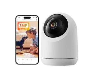 SwitchBot Caméra de sécurité intérieure 2K, caméra de surveillance intérieure Wi-Fi avec champ de vision à 360°/115°, détection de personne, suivi de mouvement, audio bidirectionnel, vision nocturne