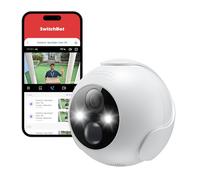 SwitchBot Caméra de sécurité sans fil 2K, caméra extérieure étanche avec batterie 10000mAh, vision nocturne en couleur, reconnaissance de mouvement AI pour personnes/animaux, compatible Alexa, 256 Go