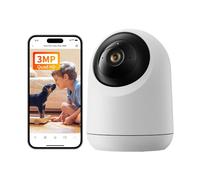 SwitchBot Caméra de surveillance intérieure 2K Wi-Fi avec couverture de champ de vision à 360°/115°, audio bidirectionnel, vision nocturne infrarouge, compatible avec Alexa, 2,4 GHz