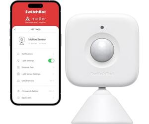 SwitchBot Capteur de mouvement intelligent - détecteur de mouvement avec alarme, système de sécurité sans fil, ajoutez le hub SwitchBot pour la compatibilité avec Alexa