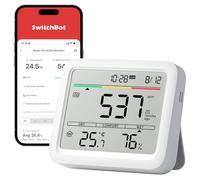 SwitchBot Détecteur de CO2, Station Meteo avec Alarme CO2, Thermomètre Connecté avec Application, Bluetooth Station Meteo Interieur Exterieur sans Fil, SwitchBot Hub Requis