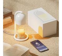 SwitchBot Lampe Chauffe Bougie avec Coffret Cadeau, Candle Warmer Lamp Compatible Matter pour Apple Home & Alexa, Minuterie et Variateur Lampe Bougie électrique pour Parfumées Maison, Chambre, Blanc