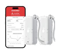 SwitchBot Lot de 2 thermomètres hygromètre IP65 - Pour l'intérieur et l'extérieur - Bluetooth - Point de rosée - VPD - Capteur d'humidité absolu - Stockage des données - Pour serre, cave à vin