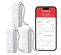 SwitchBot Lot de 3 thermomètres hygromètre IP65 - Pour l'intérieur et l'extérieur - Bluetooth - Point de rosée - VPD - Capteur d'humidité absolu - Stockage des données - Pour serre, cave à vin