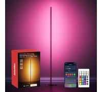 SwitchBot Matter Lampadaire sur Pied Salon, RGBCCT Lampe sur Pied avec Télécommande, Fonctionne avec Apple Home, Alexa, Google Home, Blanc Chaud et Froid, 16 Millions Couleurs, 1200lm, Musique Sync