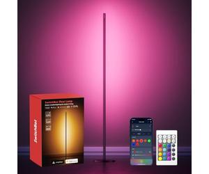 SwitchBot Matter Lampadaire sur Pied Salon, RGBCCT Lampe sur Pied avec Télécommande, Fonctionne avec Apple Home, Alexa, Google Home, Blanc Chaud et Froid, 16 Millions Couleurs, 1200lm, Musique Sync