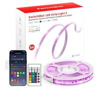 SwitchBot Matter Ruban LED 5M, 72LEDs/m RGBCCT Bande LED avec Télécommande, Fonctionne avec Alexa, Apple HomeKit, Google Home et SmartThings, App Contrôle, Mode Musique, LED pour Chambre, Salon, Fête