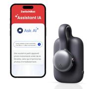 SwitchBot MindClip IA, Enregistreur Vocal, Assistant IA Portable, 64GB | Prise de notes IA pour réunions, enregistreur vocal avec écriture IA et reconnaissance vocale, 300 min gratuites/mois, noir