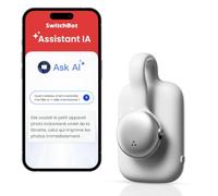 SwitchBot MindClip IA, Enregistreur Vocal, Assistant IA Portable, 64GB | Prise de notes IA pour réunions, enregistreur vocal avec écriture IA et reconnaissance vocale, 300 min gratuites/mois, blanc