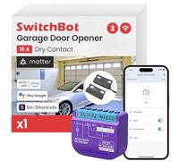 SwitchBot Ouvre-porte de garage intelligent sans fil, certifié New Matter, commande par application, compatible avec Alexa/Google/Siri/IFTTT/SmartThings, plusieurs modes de notification, aucun hub