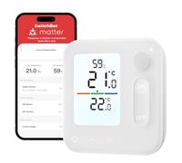 SwitchBot Panneau de climatisation ambiante, thermohygromètre intégré, optimise le contrôle de la valve du radiateur, économie d'énergie et de coûts. Prend en charge l'assistant Apple Home & Home via