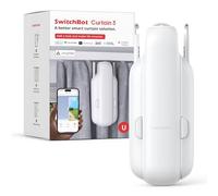 SwitchBot Poussoir de Rideau Intelligent - Télécommande Bluetooth avec App/Minuteur, Moteur Performance Amélioré, Ajoutez Hub pour Le Rendre Compatible avec Alexa & HomeKit(Curtain 3,U Rail)