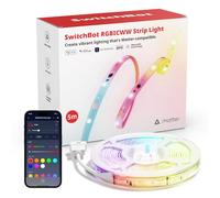 SwitchBot RGBICWW Ruban LED 5M, 72 LEDs/m Matter Bande LED Compatibles avec Apple Home, Alexa, Google Home, App Contrôle, 16 Millions de Couleurs, Mode Musique, LED pour Chambre à coucher, télévision