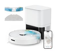 SwitchBot Robot Aspirateur Laveur S1 Plus avec Base Auto-Vide, 70 Jours de Nettoyage, Navigation LiDAR, AI Détection Obstacles, Compatible avec Alexa, 2700Pa Idéal pour Poils d'animaux Tapis Sols Durs