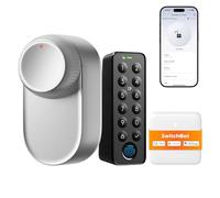 SwitchBot Serrure Ultra WiFi connectée avec écran Tactile de Keypad, Verrouillage de Porte à Empreinte Digitale, Verrouillage de Porte Intelligente, Système à Triple Alimentation