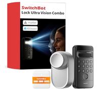 SwitchBot Serrure Ultra WiFi connectée avec Keypad Vision, Reconnaissance faciale 3D, Vérouillage de porte à empreinte digitale, Vérouillage de porte intelligente, Système à triple alimentation