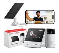 SwitchBot Sonnette de Porte avec Caméra, Sonnette Intelligente avec caméra et Panneau Solaire, 2K Sonnette Vidéo Intelligente avec Écran Couleur de 4,3 Pouces
