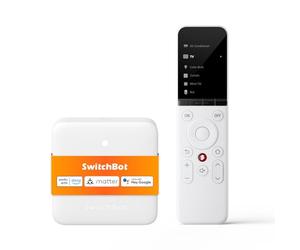 SwitchBot Télécommande Universelle avec Hub Mini, Compatible avec Matter. Télécommande Intelligente Personnalisable, Contrôle IR/Bluetooth, Compatible avec TV/AC/SwitchBots et Plus