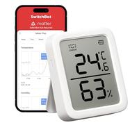 SwitchBot Thermomètre Connecté, Thermomètre Intérieur Connecté Avec Puce Suisse, Capteur de Température Connecté Contrôlé Par l’App, Thermomètre Connecté Bluetooth, SwitchBot Hub Requis Pour WiFi