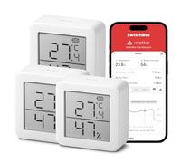 SwitchBot Thermomètre Hygromètre Intérieur connecté- Thermo-hygromètre Numérique à Domicile, Petit Thermomètre d'Ambiance avec APP Contrôle, Stockage de Données, Thermomètre du Bureau Précise Lcd