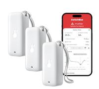 SwitchBot Thermomètre Hygromètre Intérieur Extérieur, Thermomètre Bluetooth Extérieur Mesure d'humidité, Thermo-Hygromètre Précis avec APP, Mémoire de données pour serre Cave à vin (Pack de 3)
