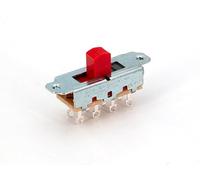 Switchcraft Commutateur coulissant Slide Switch rouge 3 positions via ON-ON ou ON-OFF-ON pré-perforé avec vis pour Fender Mustang, Duosonic ou similaires